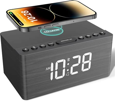 Amazon Anjank Reloj Despertador De Madera Con Altavoz Bluetooth