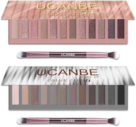 Amazon UCANBE 2 PCS Eyeshadow Makeup Palette Kit 12 Color Naked Nude Eye Shadow Set