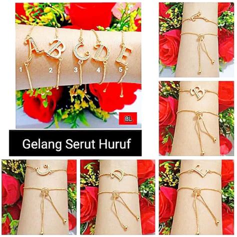 Jual Gelang Serut Titanium Huruf Abjad Inisial Shopee Indonesia