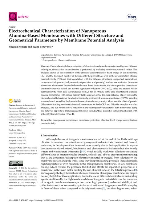 Pdf Electrochemical Characterization Of Nanoporous Alumina Based