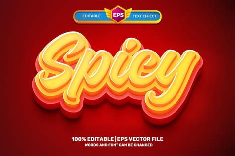 Premium Vector Hot Spicy D Editable Text Effect Style