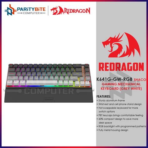 Redragon Shaco K641G GW RGB Red Switch Aluminum Hot Swappable Mechanical Gaming Keyboard Lazada PH