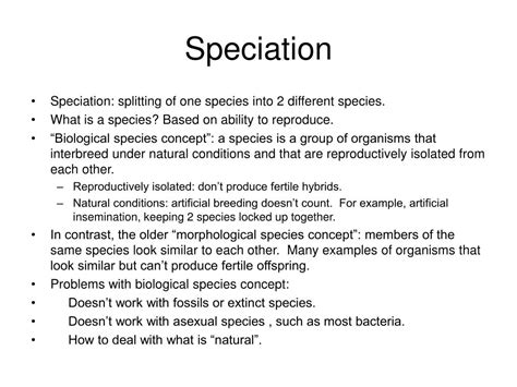 Ppt Speciation Powerpoint Presentation Free Download Id271542