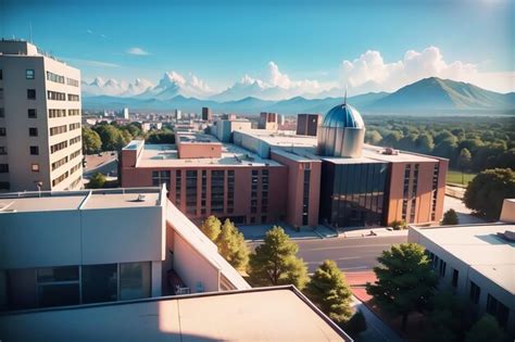 Premium AI Image | A view of the campus from the roof of the university ...