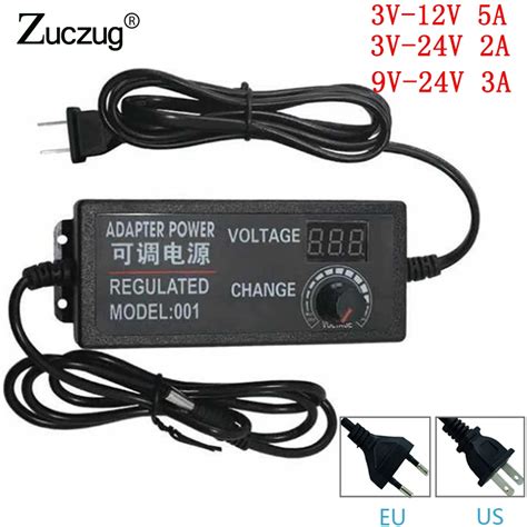 DC Adaptor 3V 12V 3V 24V 9V 24V Adjustable AC 12 V Change Universal 24v ...