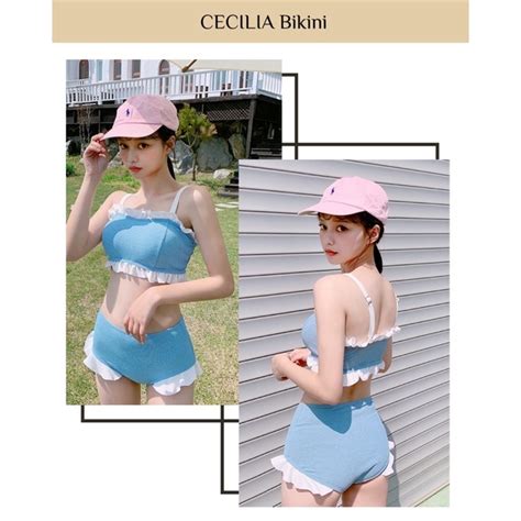 Jual CECILIA Bikini Set Bikini Korea Monokini Bikini Murah Swimsuit Two Pieces 7408