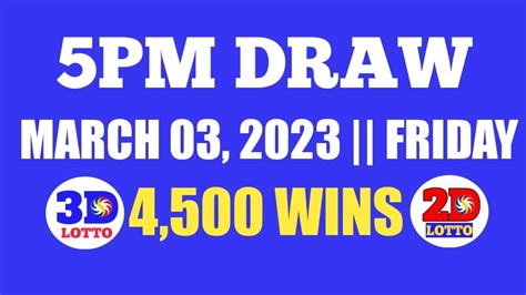 5pm Lotto Draw Result Today March 03 2023 Pcso Swertres Lotto