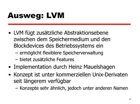 Ppt Lvm Logical Volume Management Unter Linux Powerpoint