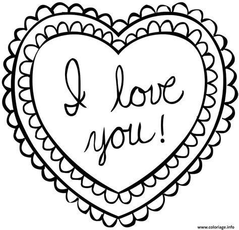 Coloriage Je Taime I Love You Coeur Dessin St Valentin à Imprimer