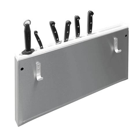 Stainless Steel 10-Slot Skirted Knife Holder with White Polyethylene ...