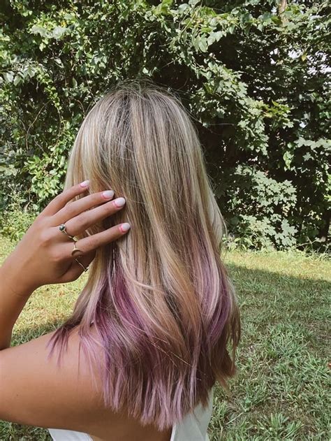 Pin By Elana On Hair Inspo Purple Blonde Hair Lavender Hair Highlights Pink Blonde Hair