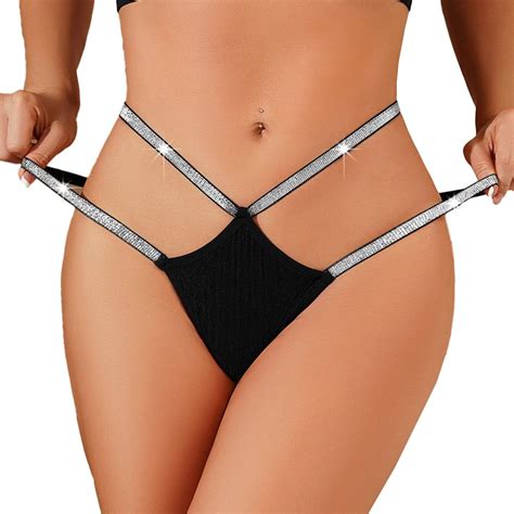 Women Rhinestone G String Thongs Panties Briefs Sexy Lingerie Underwear Knickers Walmart