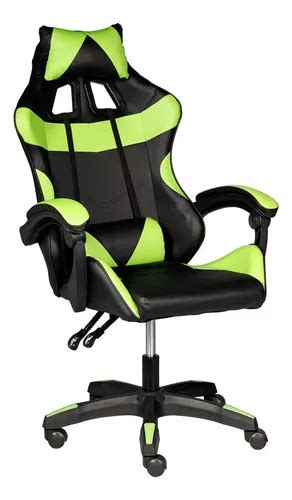 Silla Giratoria Reclinable Gamer New Youtuber Expert Color Verde