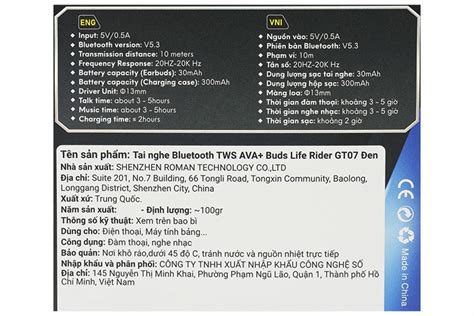 Mua Tai Nghe Bluetooth Tws Ava Buds Life Rider Gt En C R H N T