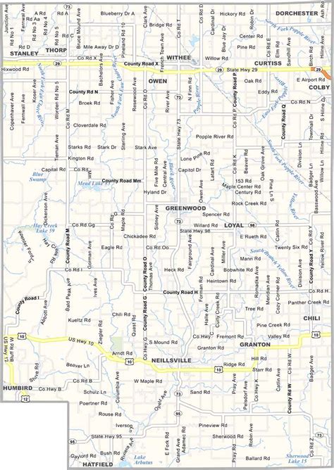 Clark County Map Wisconsin Us County Maps