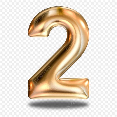 2 Number 3d PNG, Number 2 3d Golden Two, Two, Number 2, Number 3d PNG