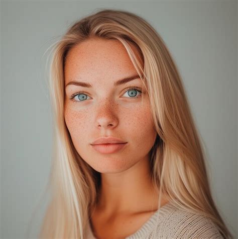Premium Photo Image Of A Beautiful Norwegian Woman With Long Straight Blonde Hair And Blue Eyes