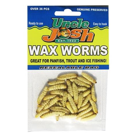 Uncle Josh Fishing Bait Preserved Wax Worms Pb Ww 36 Pack Walmart