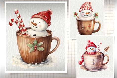 Watercolor Hot Chocolate Clipart Hot Cocoa Clipart Hot Chocolate Clipart Food Clipart Bundle