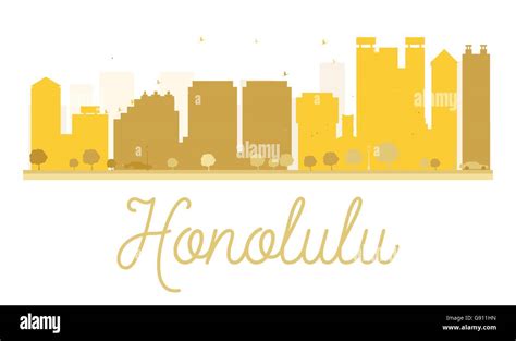 Honolulu City Skyline Golden Silhouette Vector Illustration Simple