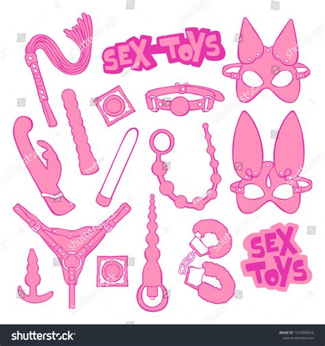 Sex Toys Vibrator Handcuffs Condoms Leather Stock Vector Royalty Free 1373050016