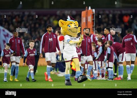 aston villa mascot bella  lion   premier league match