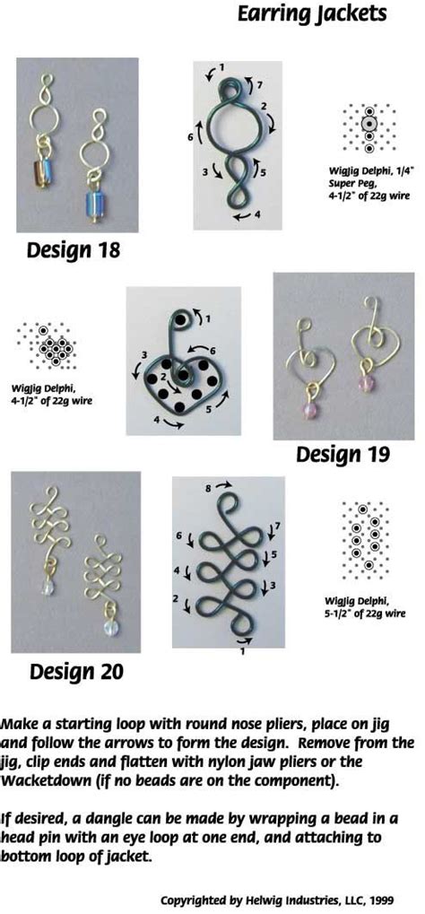 The Instructions For Earring Jackets Are Shown In Several Different