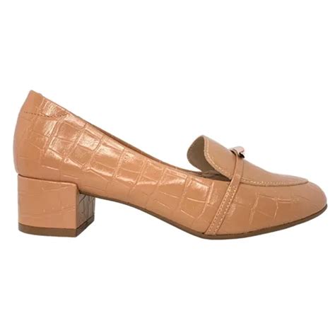 Sapato Salto Bloco Beira Rio Feminino 430110325666 Nude Sapato