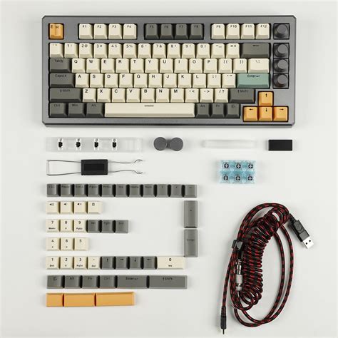 GK75 4 Knobs Aluminum Triple Mode Gasket RGB Hot Swappable Macro Programmable Bluetooth Wired 2