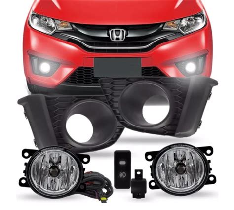 Kit De Farol De Milha Honda New Fit 2015 2016 2017 2018 Aro Preto