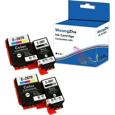 WOUNGZHA 4x Grande Capacité Cartouches d'encre C13T26614010 Epson 266 ...