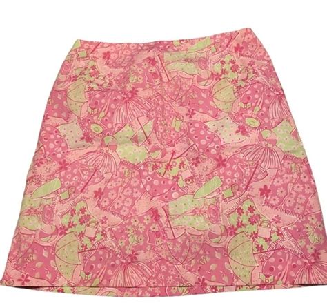 Lilly Pulitzer A Line Pink Beach Bikini Print Stretch Gem