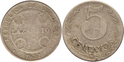 5 Centavos Leprosarium Coinage Колумбия Numista