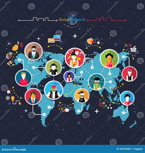 Social Media Network Connection Concept Stock Vector Illustration Of