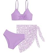 Amazon COZYEASE Girls Piece Bikini Set Ditsy Floral Print Wireless Swimsuit With Beach
