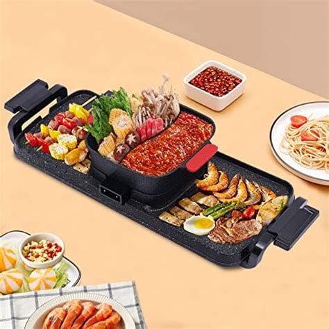 Amazon Barbecue Hot Pot In W Indoor Electric Korean Bbq Hot Pot W Grill With
