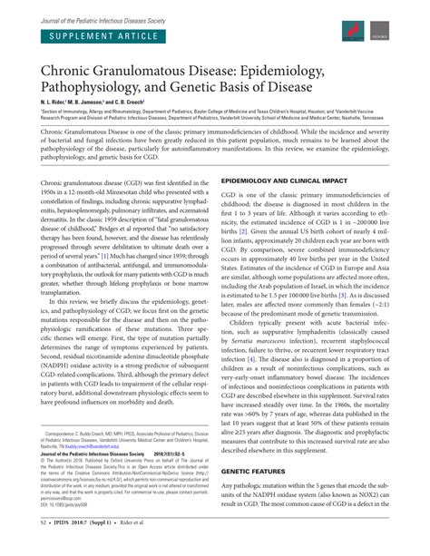 Chronic Granulomatous Disease Pathophysiology