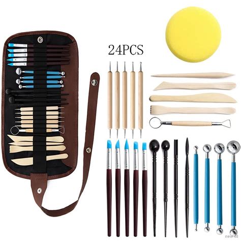 เครองมอ 24PCS Polymer Modeling Clay Sculpting Tools Set Rock