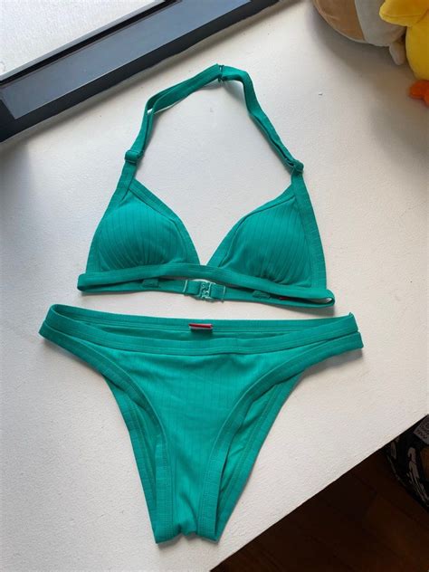 Adjustable Teal Bikini Set Women S Fashion Swimwear Bikinis