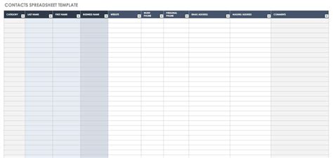 Free Contact List Templates Smartsheet