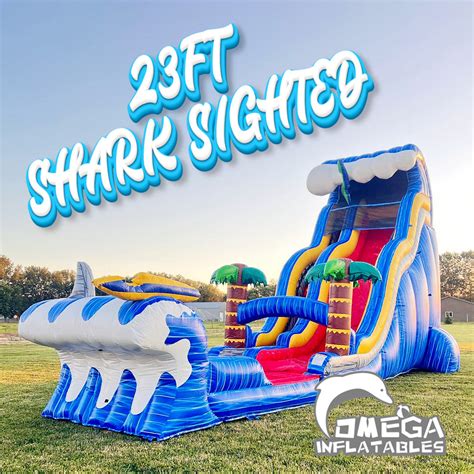 Omega Inflatables Factory 23ft Shark Sighted Inflatable Water Slide