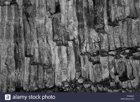 Sedementary Rock Wall Quarry With Rock Patterns And Shapes Stock Photo