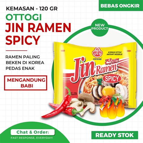 Ottogi Jin Ramen Spicy Hot Mie Instan Kuah Korea Gr NON HALAL Pgmall