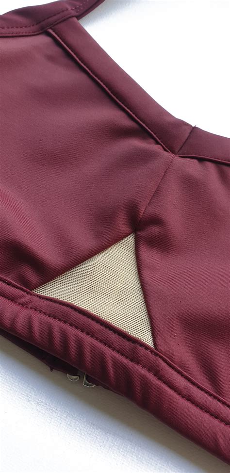 Cindy Top Bordeaux With Nude Mesh Lm Pole Active Wear