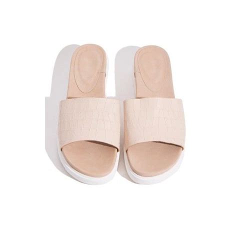 Stylish Nude Platform Slide Sandals