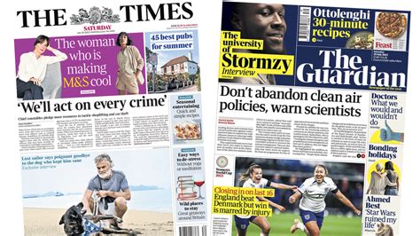 Saturdays Uk Newspaper Front Pages July Rifnote