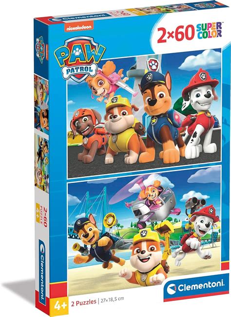 Clementoni 21623 Supercolor Puzzle Paw Patrol 2x60 Pieces