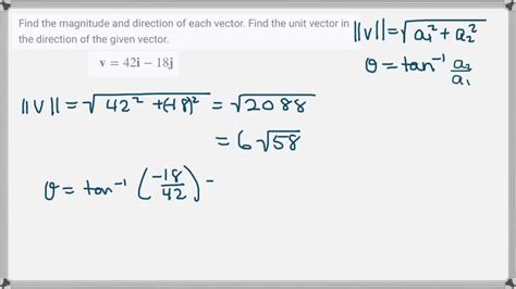 Solvedfind The Magnitude And Direction Of Each Vector Find The Unit