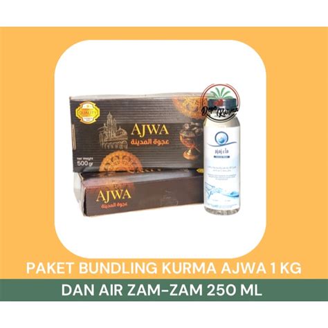 Jual Promo Paket Hemat Kurma Ajwa Kg Dan Air Zam Zam Ml Shopee