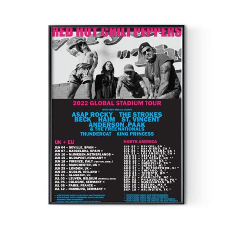 Red Hot Chili Peppers Tour Poster Digital Posters Print Sold By Carbonate Aurea Sku